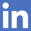 A blue background with the linkedin logo in white.